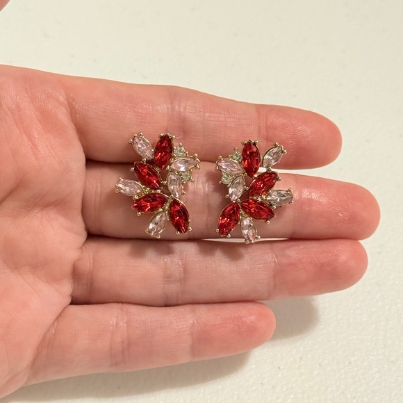 ⚜️ Elegant Red and Pink Gemstone Earrings 🧚🏻♀️🌷 - Picture 3 of 7